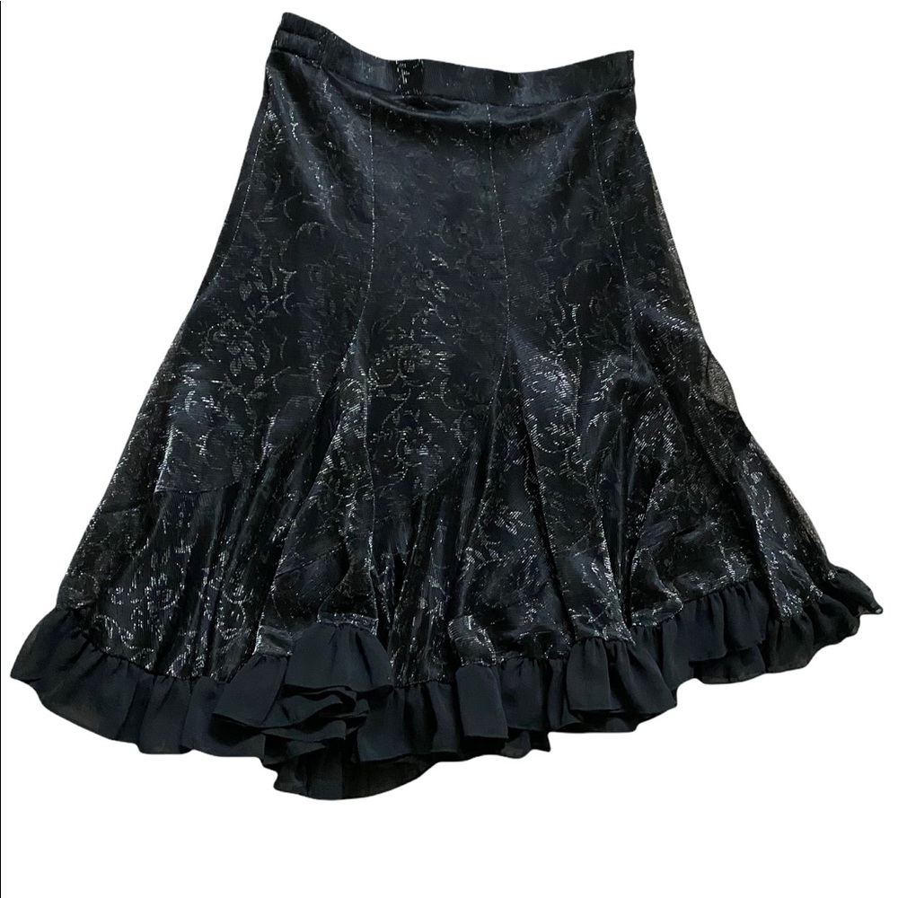24 HRS SALE ONLY -  Black MIDI Skirt with lace and underlining